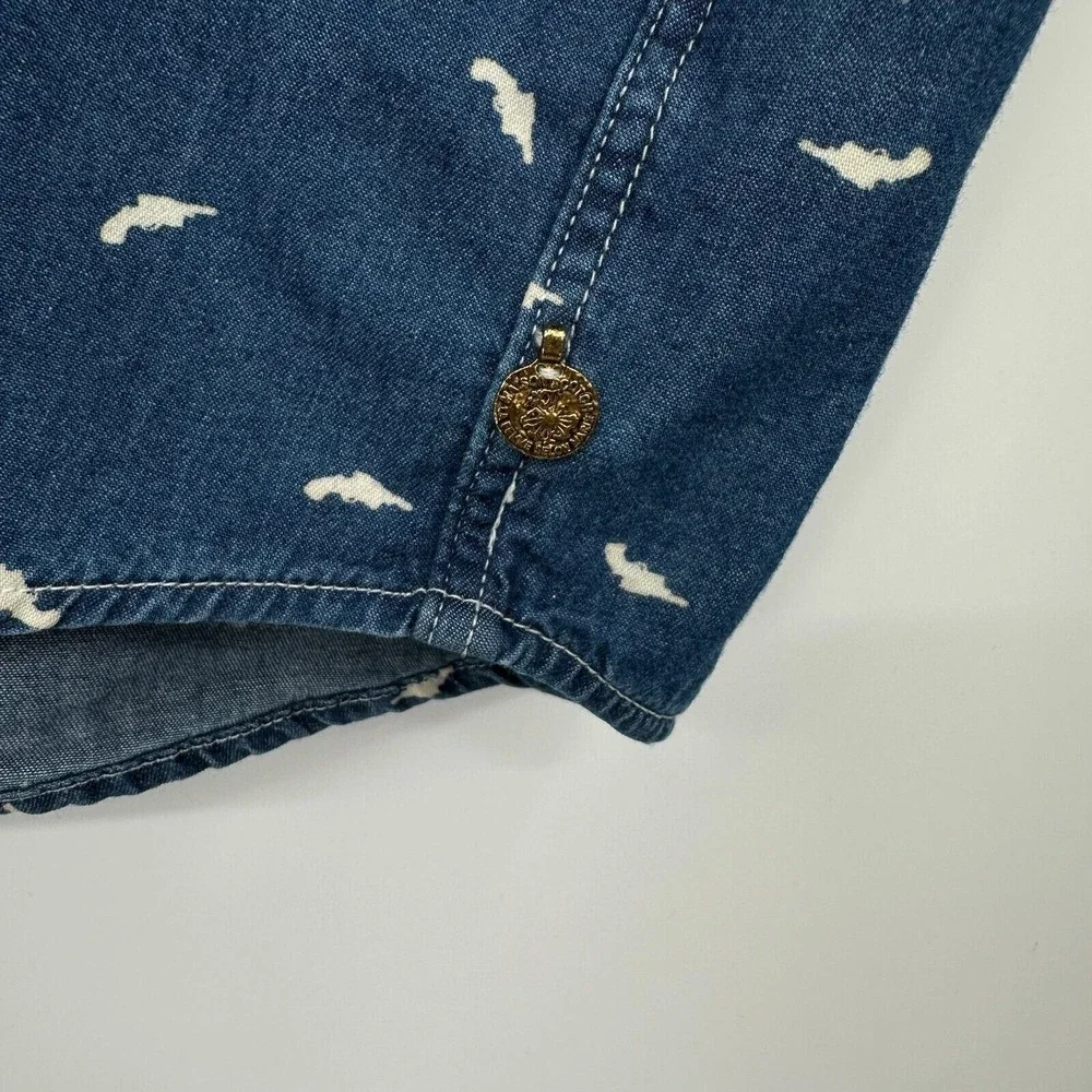 Maison Scotch Top Shirt Blouse Size 3‎ Large Blue Denim Long Sleeve Button Up - Picture 10 of 16